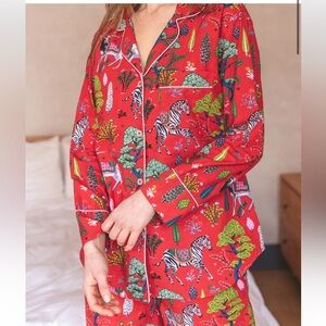 PRINTFRESH Antelope forest red sleep shirt‎ size large